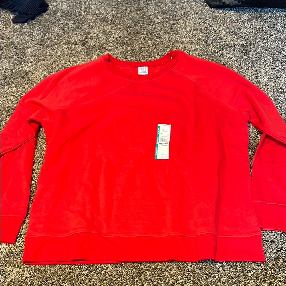 Time and Tru Men's Bright Red Crewneck Sweater